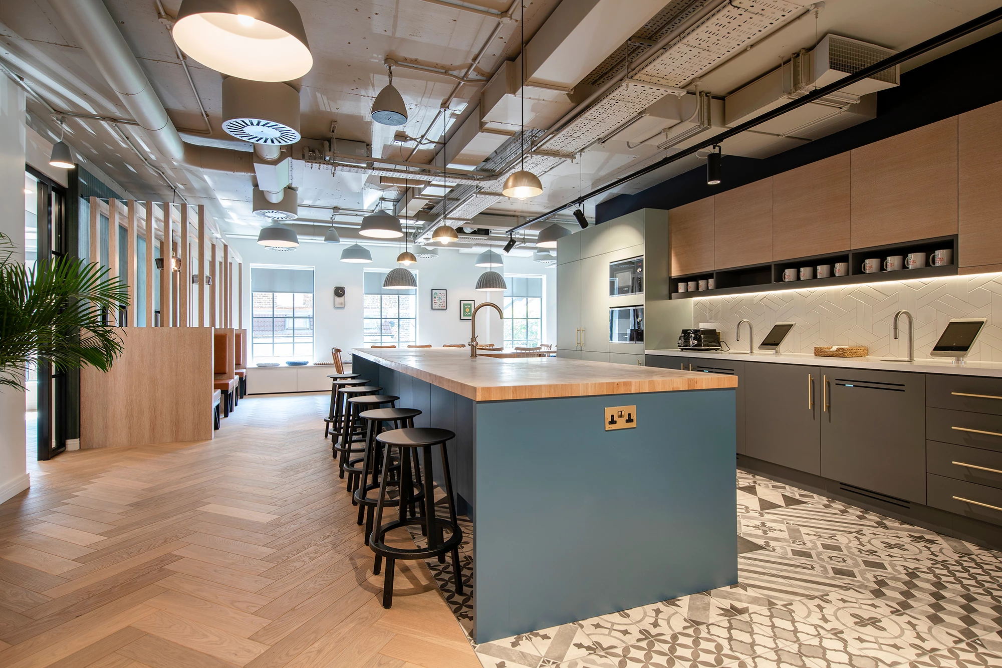Peldon Rose Office Kitchen Breakout space with two TopBrewers