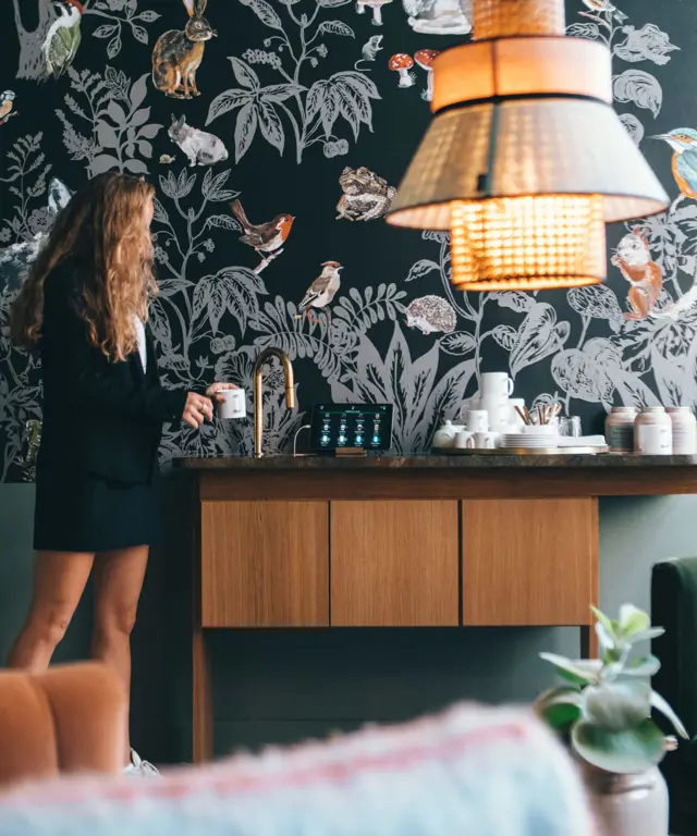 TopBrewer installed behind the wall by the architect at Office Club, Copenhagen