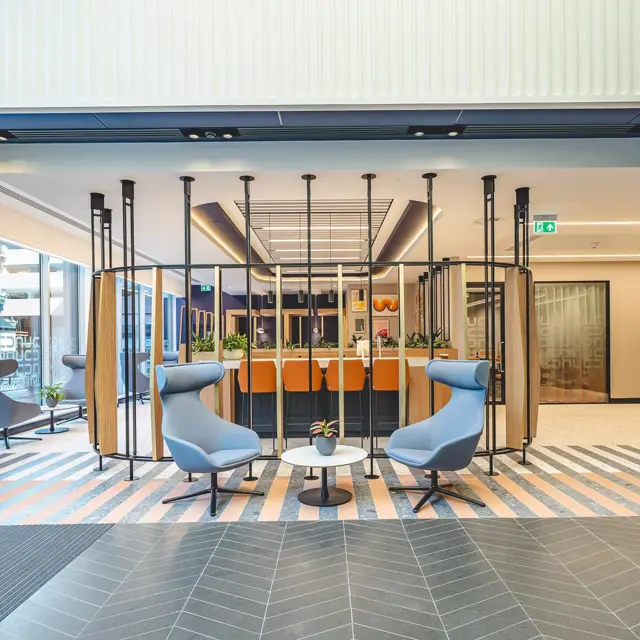 Interchange Place Birmingham office reception by JLL with TopBrewer coffee solution