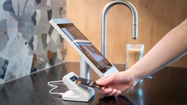 TopBrewer with payment, showing a card being used at Uncle Co-living in Southall