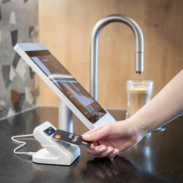 TopBrewer with payment, showing a card being used at Uncle Co-living in Southall