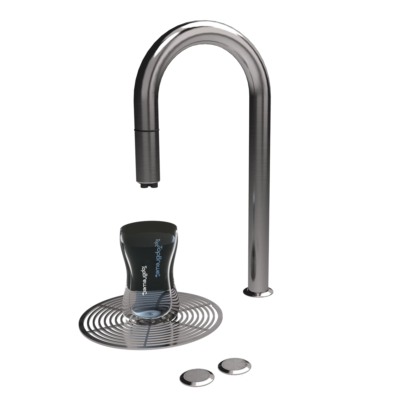 Stainless steel faucet for TopWater dispenser with buttons