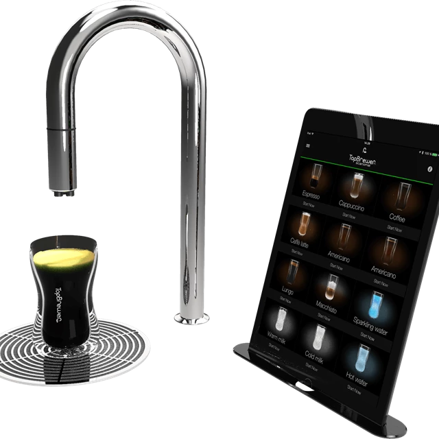 A polished TopBrewer faucet with Americano from Amokka®