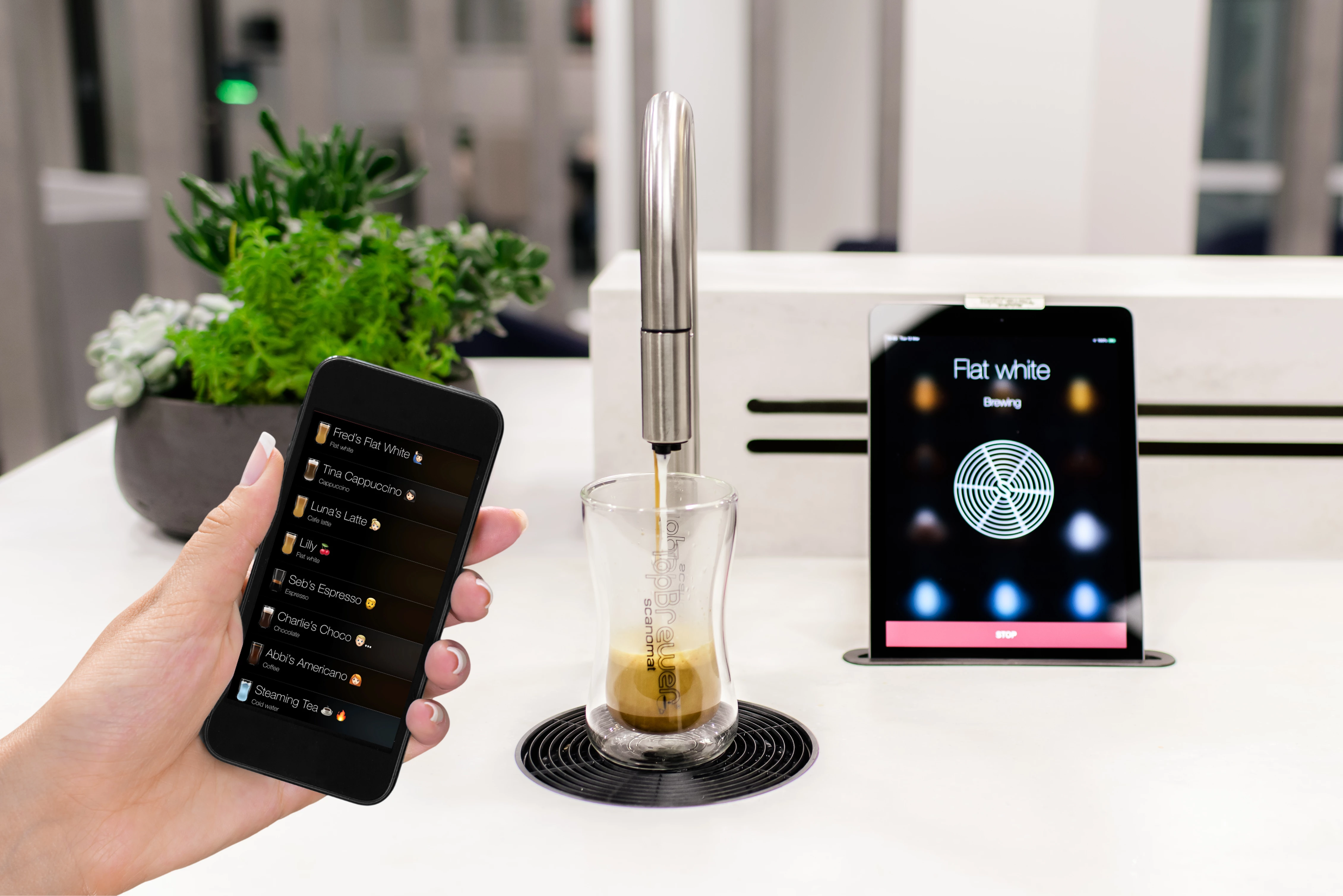 A premium, touchless coffee experience with TopBrewer
