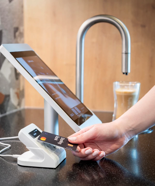 TopBrewer with payment, showing a card being used at Uncle Co-living in Southall